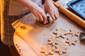 hands kneading dough