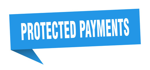 protected payments speech bubble. protected payments ribbon sign. protected payments banner
