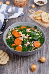 Thick bean soup with vegetables