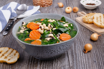 Thick bean soup with vegetables