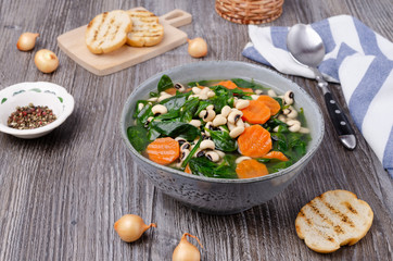 Thick bean soup with vegetables