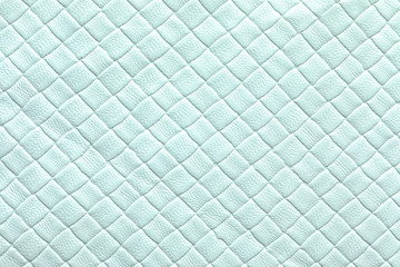 Fototapeta na wymiar Texture of light blue leather as background, closeup