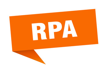 rpa speech bubble. rpa ribbon sign. rpa banner