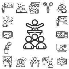 Education line icon set