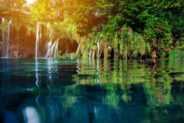 Plitvice lakes, Croatia. Beautiful place visited by thousands of tourists every year. 