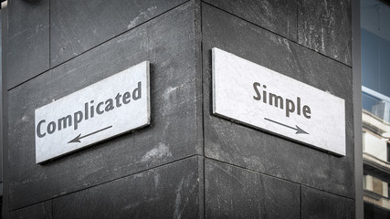 Street Sign Simple versus Complicated