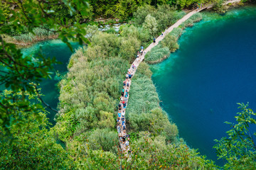 Plitvice lakes, Croatia. Beautiful place visited by thousands of tourists every year. 