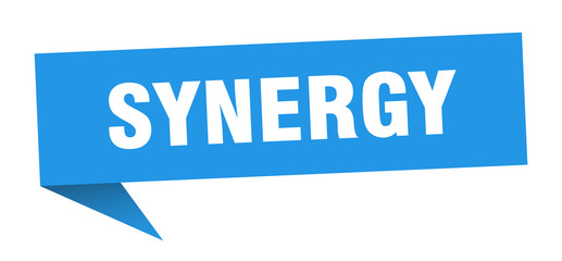 synergy speech bubble. synergy ribbon sign. synergy banner