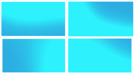 Blue pop art background, set