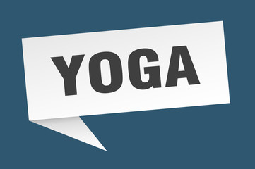 yoga speech bubble. yoga ribbon sign. yoga banner