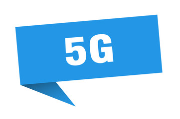 5g speech bubble. 5g ribbon sign. 5g banner