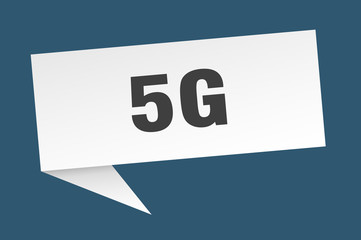 5g speech bubble. 5g ribbon sign. 5g banner