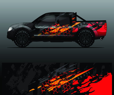 truck decal graphic wrap vector, abstract background