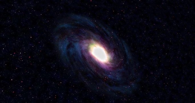 Fantastic spinning galaxy with cloud of stars.
