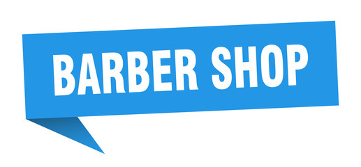 barber shop speech bubble. barber shop ribbon sign. barber shop banner