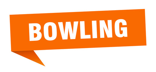 bowling speech bubble. bowling ribbon sign. bowling banner