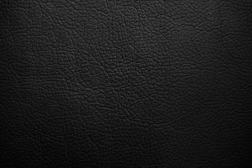 Texture of black leather as background, closeup