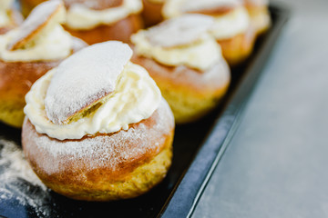Obraz na płótnie Canvas Semla swedish whipped cream bun