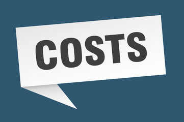 costs speech bubble. costs ribbon sign. costs banner
