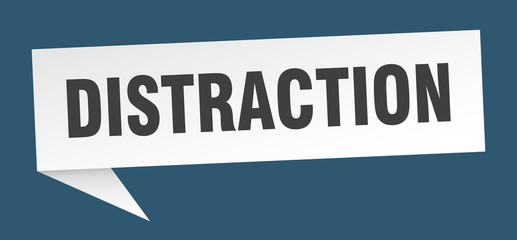 distraction speech bubble. distraction ribbon sign. distraction banner