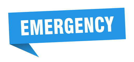 emergency speech bubble. emergency ribbon sign. emergency banner