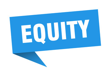 equity speech bubble. equity ribbon sign. equity banner