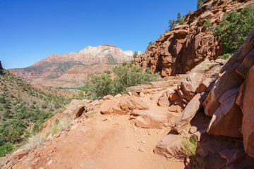 hiking the watchman trail in zion national park, usa