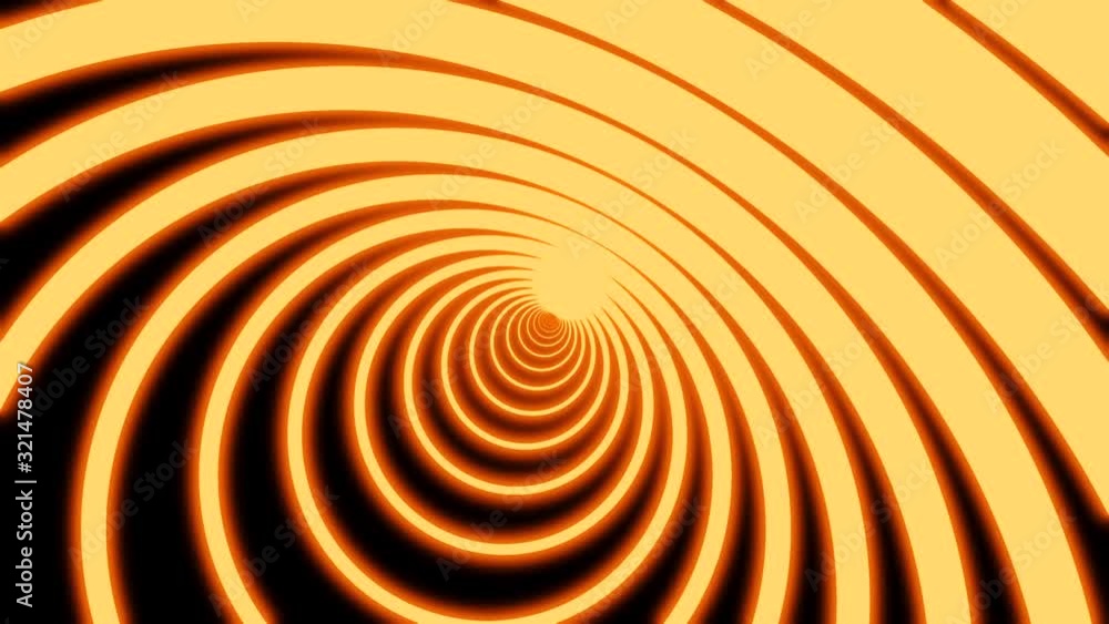 Poster abstract neon circle tunnel motion background. digital neon tunnel of circles composed of dark green