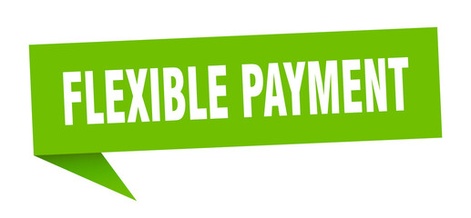 flexible payment speech bubble. flexible payment ribbon sign. flexible payment banner