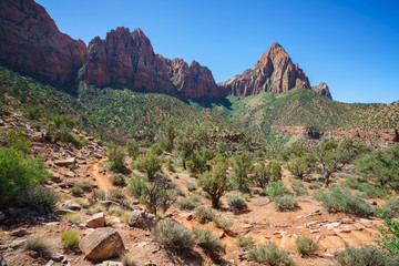 hiking the watchman trail in zion national park, usa