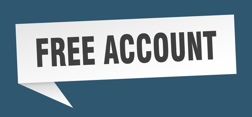 free account speech bubble. free account ribbon sign. free account banner