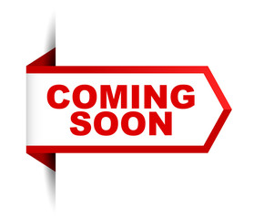 red vector banner coming soon