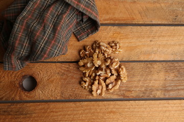 Fototapeta na wymiar delicious walnut nuts if peel