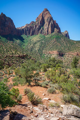 hiking the watchman trail in zion national park, usa