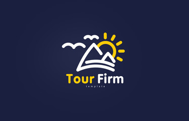 Tour Firm  logo mountains and sun