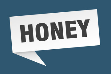 honey speech bubble. honey ribbon sign. honey banner