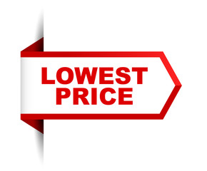 red vector banner lowest price