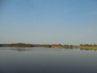 landscape with lake and clouds
