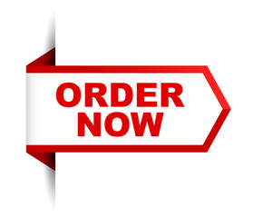 red vector banner order now