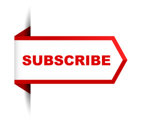 red vector banner subscribe