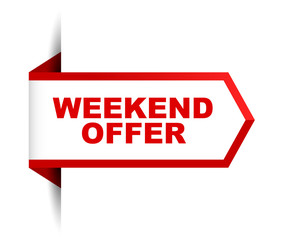 red vector banner weekend offer