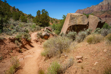 hiking the watchman trail in zion national park, usa