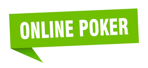 online poker speech bubble. online poker ribbon sign. online poker banner