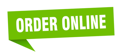 order online speech bubble. order online ribbon sign. order online banner