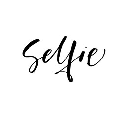 Hand drawn selfie postcard. Hand drawn brush style modern calligraphy. Vector illustration of handwritten lettering. 