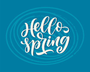 Naklejka na ściany i meble Spring time lettering greeting card. Fun season slogan. Typography poster or banner for promotion and sale design. Calligraphy print. Vector