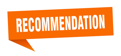 recommendation speech bubble. recommendation ribbon sign. recommendation banner