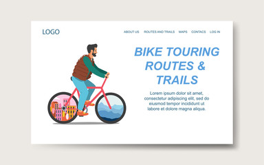 Bike touring routes and trails landing page template