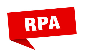 rpa speech bubble. rpa ribbon sign. rpa banner