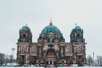 The Berliner Dom with snow at the Winter time I